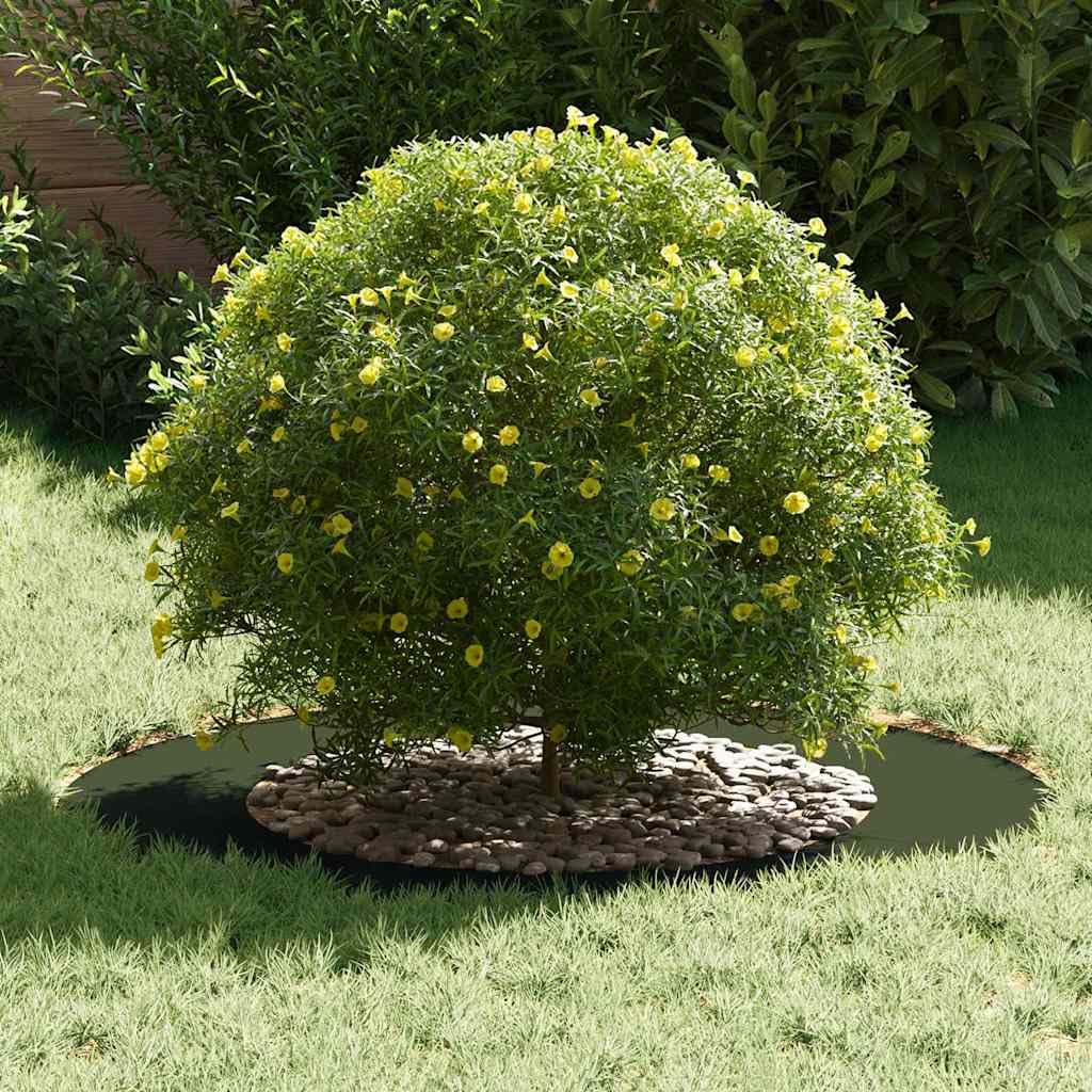 Lot de 5 anneaux de protection pour arbre ovales en acier - 50 cm - Vert olive - Diamètre : 50/80 cm - Protection des racines moderne pour troncs d'arbre - Montage facile avec tournevis