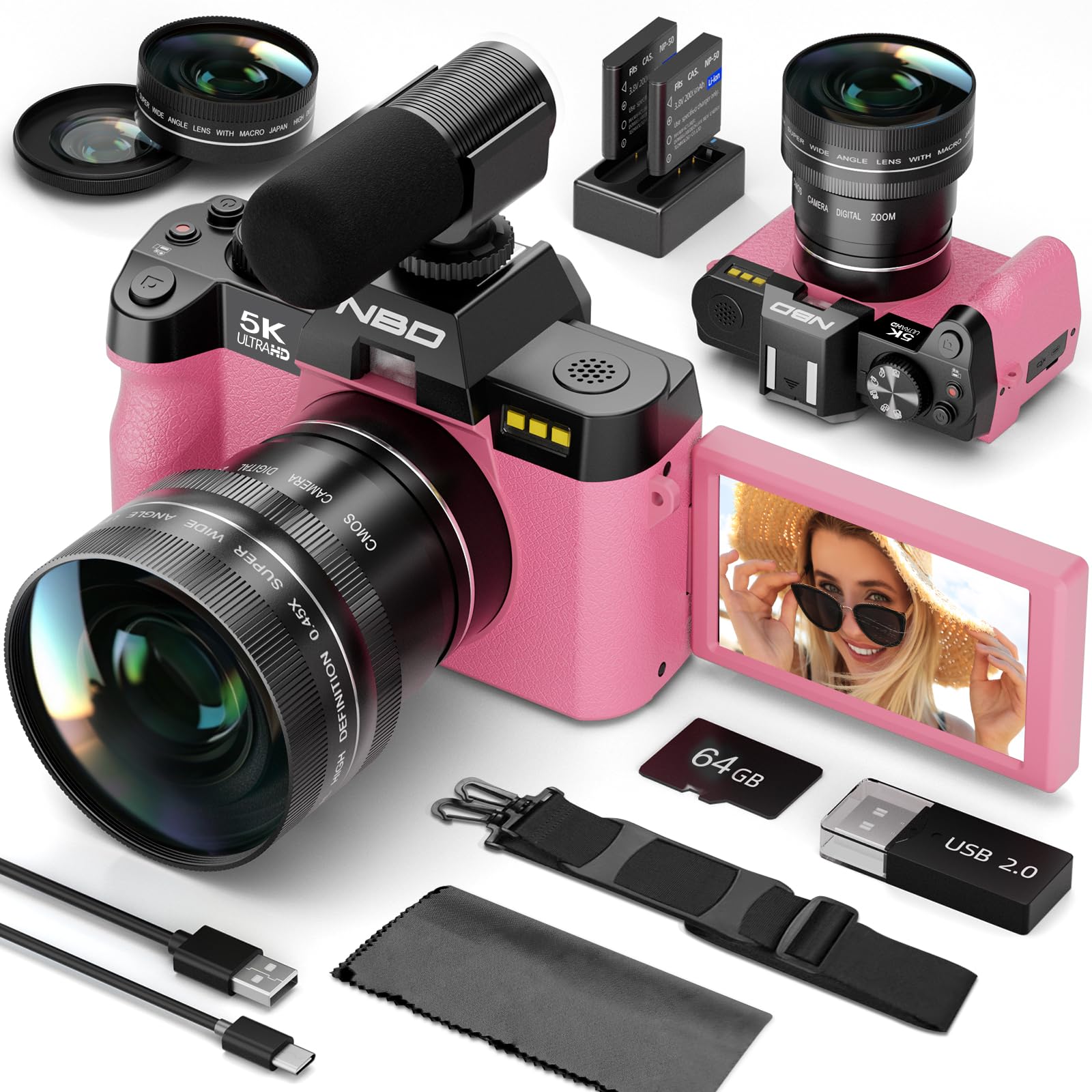 Amazon.co.jp: NBD 5Kデジタルカメラ 写真撮影用 - 16倍ズーム