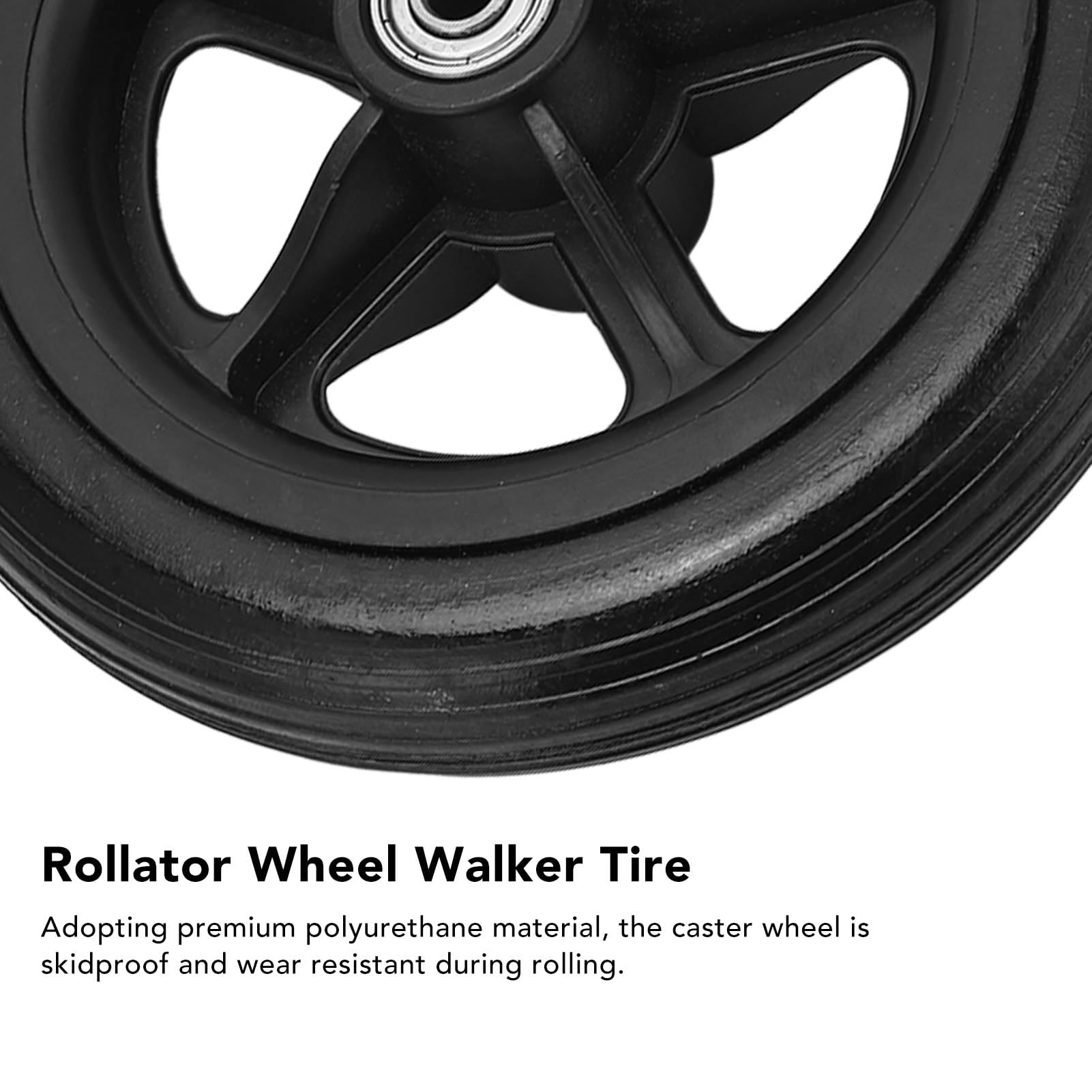 BestAlice Ruedas de Repuesto para Andador, Ruedas de 6 Pulgadas para Andador, Rueda Delantera para Silla de Ruedas Eléctrica, Rueda de Repuesto para Andador de bajo Ruido de PU para Carrito con Ruedas