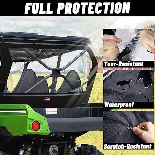 Miniatura 2 de StarknightMT TERYX - Ventana trasera suave, panel de polvo trasero compatible con KAWASAKI TERYX 4 800 2013-2025 a prueba de polvo a prueba