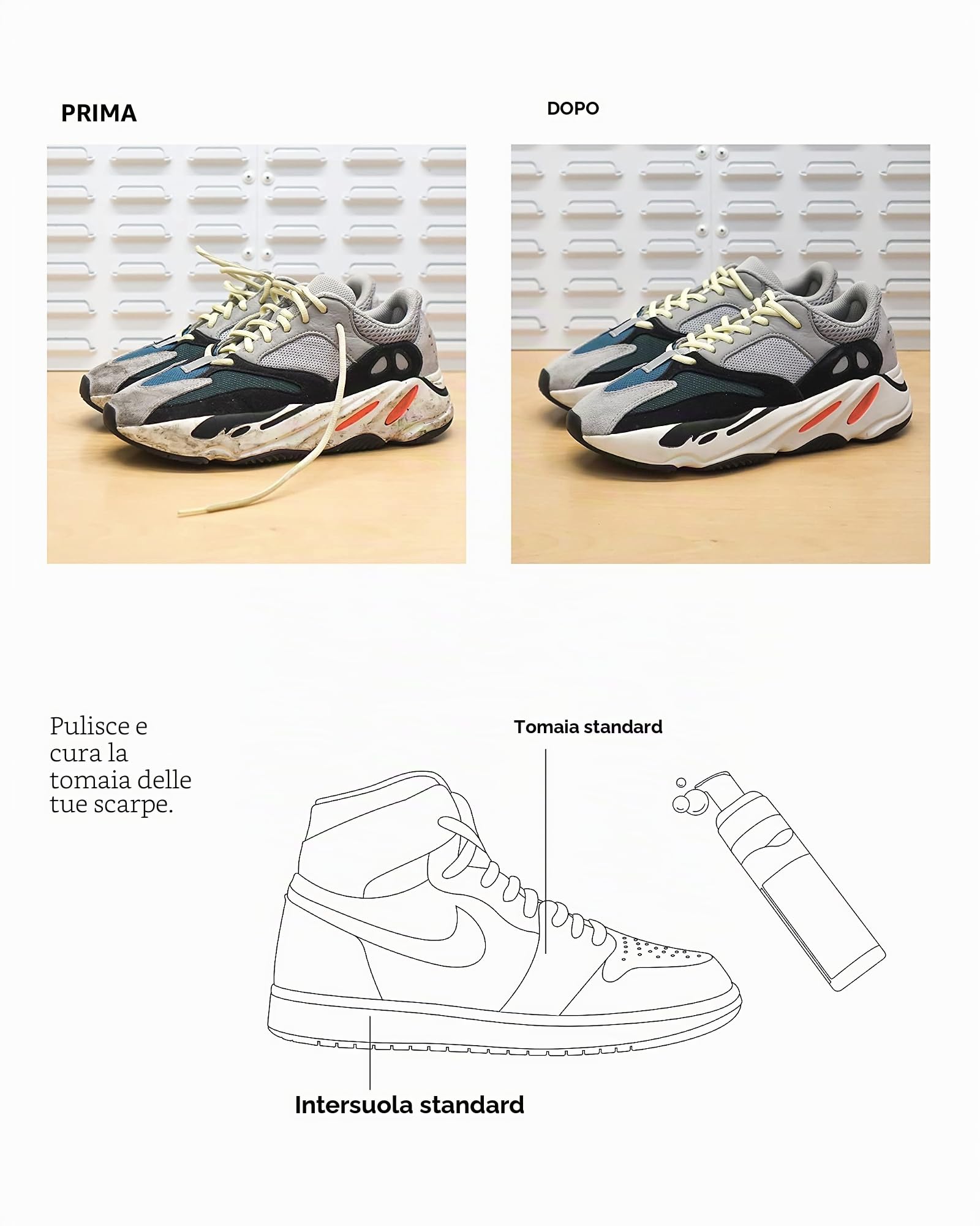 Jason Markk Spazzola per la pulizia in set con schiuma detergente pronta all'uso – perfetta per la pulizia di pelle scamosciata e altri materiali