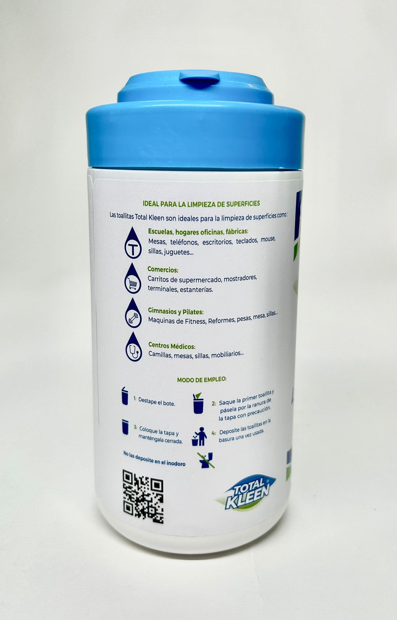 Toallitas húmedas TotalKleen - Material 100% biodegradable - Toallitas de limpieza multiusos perfectas para cualquier superficie - Envase 100% reciclable - Bote de 50 toallitas Desinfectantes