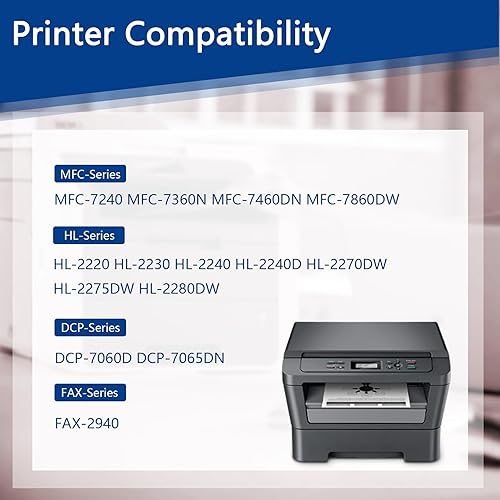 Miniatura 2 de Paquete de 2 cartuchos de tóner TN420 TN-420 negro: repuesto para Brother TN 420 para usar con tóner para impresora HL-2270DW 2280DW 2230 2240