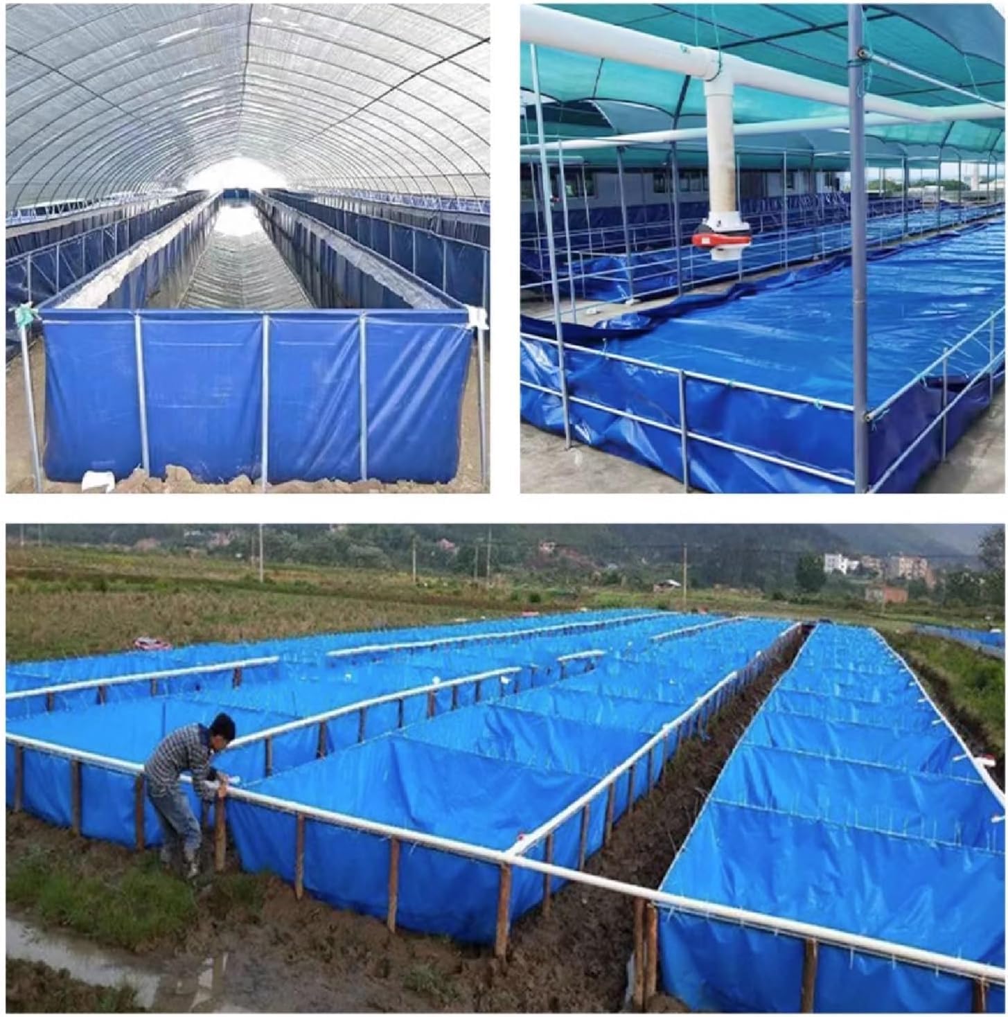 LNNW 帆布のいけす キャンバス製魚池、屋外用移動式キャンバス水槽（フレームなし）、養殖池(2x1x1m) 【地面】