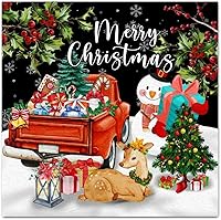 Vista 1 de Calcomanías artísticas para decoración de pared, diseño de muñeco de nieve, camión rojo, calcomanías para decoración de pared, calcomanías murales