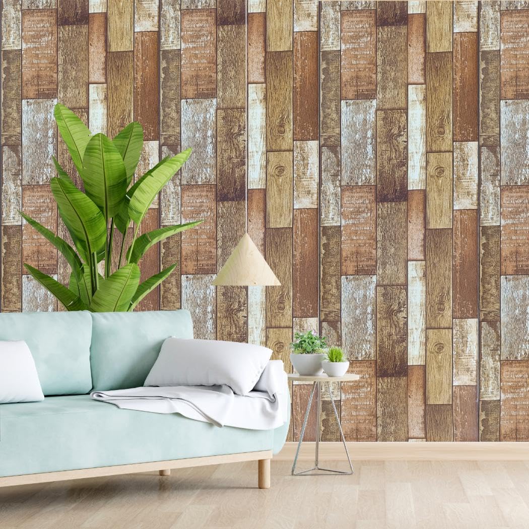 Eurotex Premium Textured Rustic Wood Panel Vintage Wood Plank Design Wallpaper Roll for Covering Living Room, Bedroom Walls (PVC Coated, Size 53x1000cm, 57sqft) (B08JD3BKV6) Amazon Price History, Amazon Price Tracker