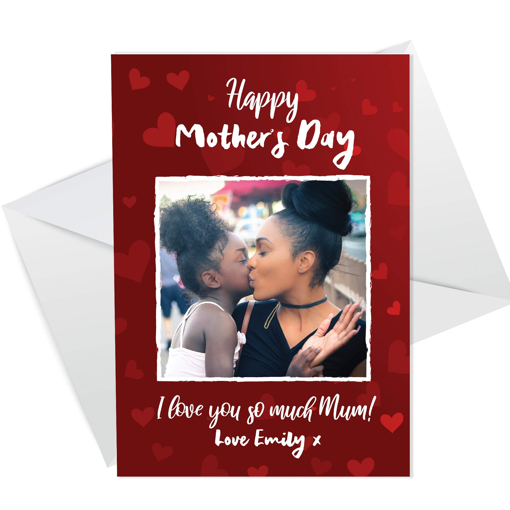 RED OCEAN Personalised Mothers Day Photo Card For Mum Custom Mother's Day Card Mummy