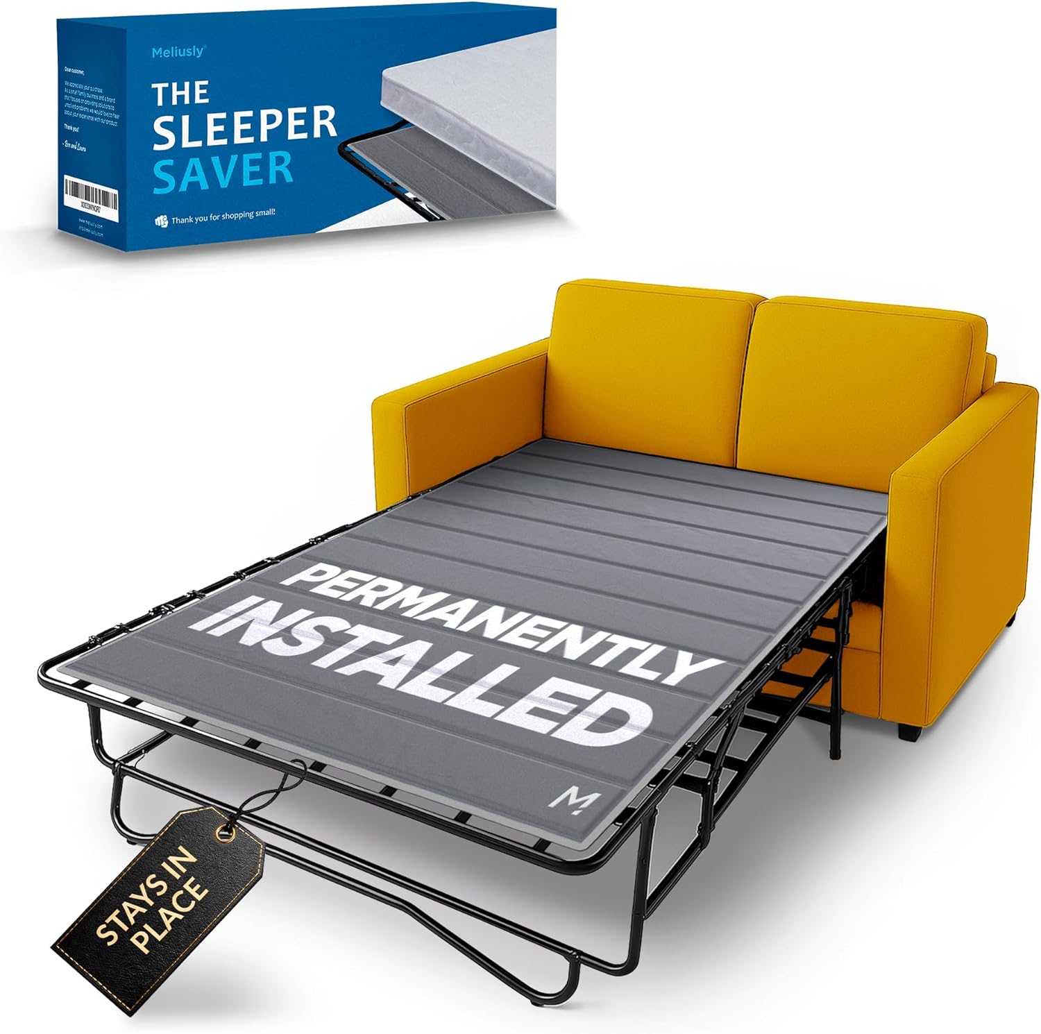 Meliusly Sleeper Sofa Support Board Full Size (46x64) Permanently Installed Wood Sofa Bed Board for Pull Out Couch, Folds with Frame, Under Mattress Bar Shield, Sofa Bed Support, Folding Bed Board