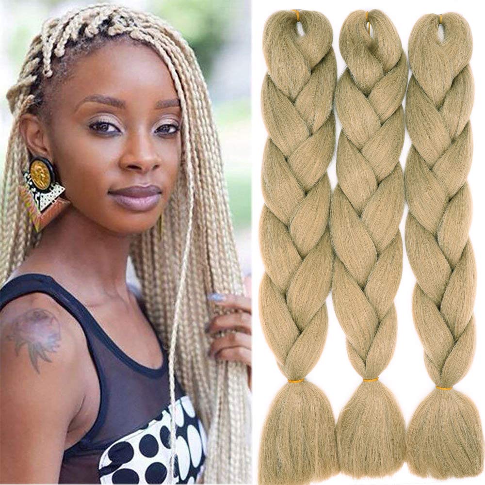 24inch Jumbo Braids Hair Extensions Ombre Braiding Hair Synthetic 3Pieces/lot Crochet Twist High Temperature African Box Braids, Sapphire Blue — view 41