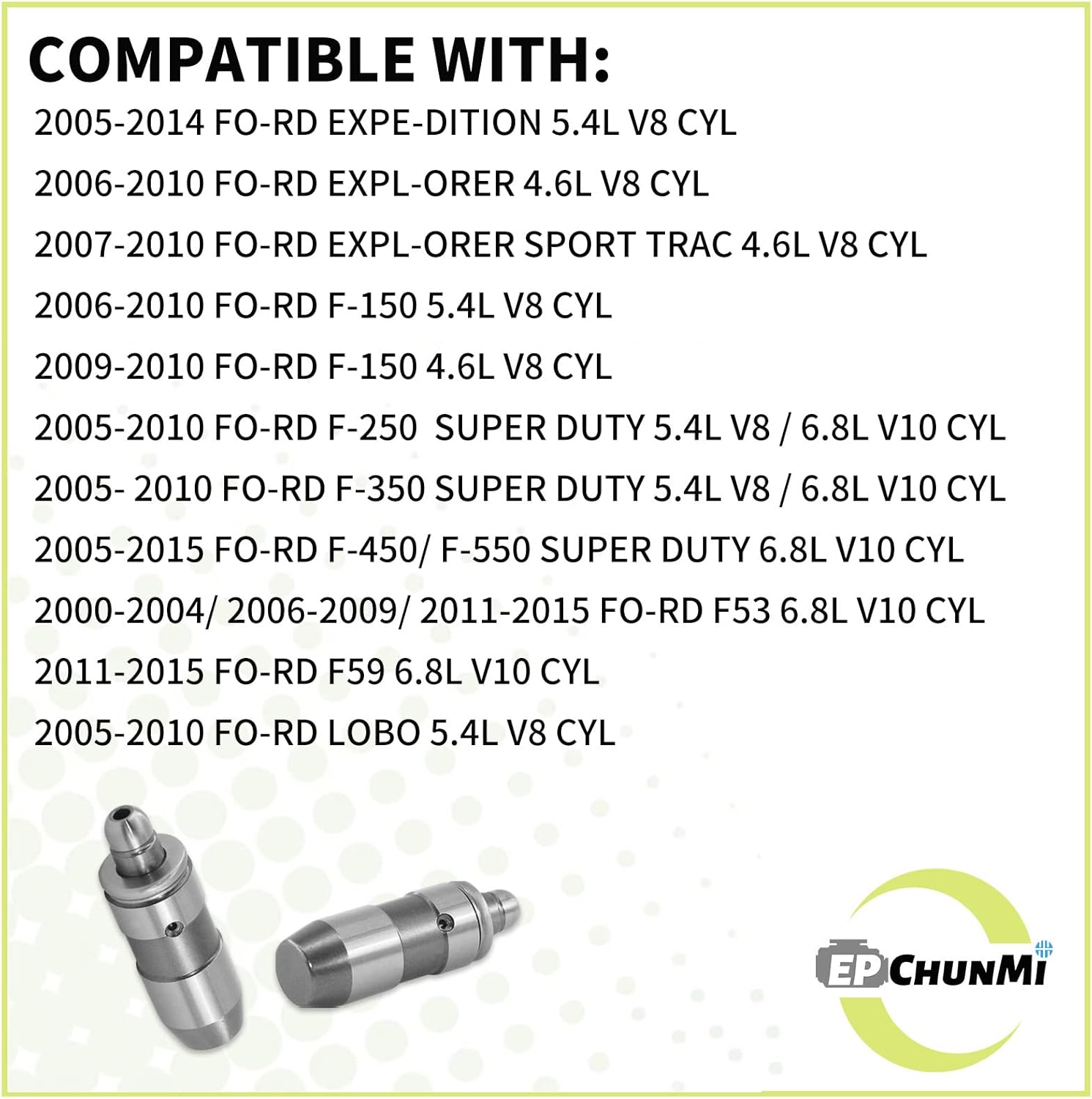 24 Pcs Valve Lifter Kit, Replaces 5L1Z-6500A JB7504, for Ford F150 F250 F350 F450 F550 for Lincoln for Mercury 4.6L 5.4L V8 6.8L V10 Engines