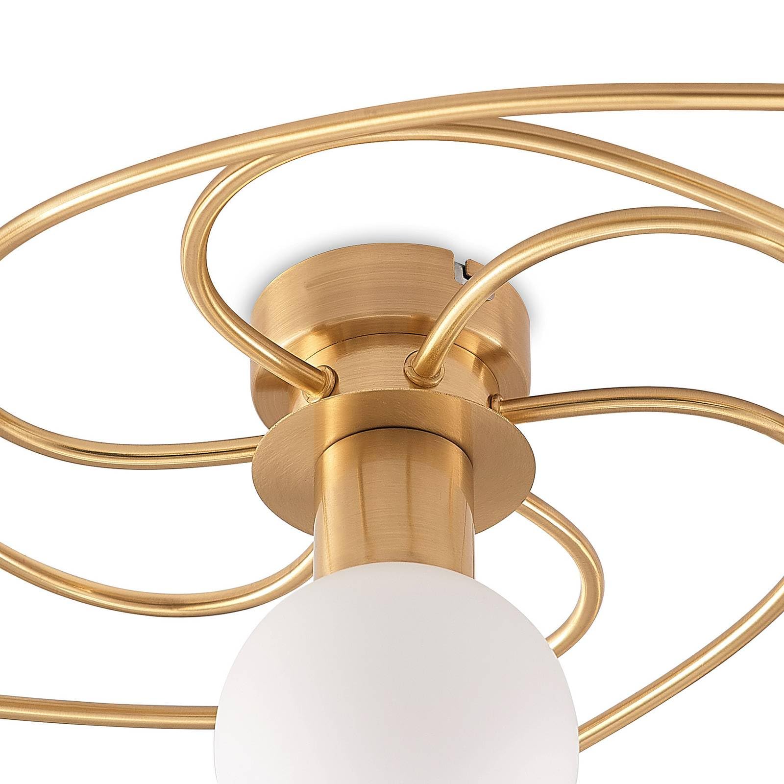 Lindby Deckenlampe Glas Metall, Deckenstrahler Deckenleuchte 7x E14 max. 40W ohne Leuchtmittel Lampe Wohnzimmer Schlafzimmer Flurlampe