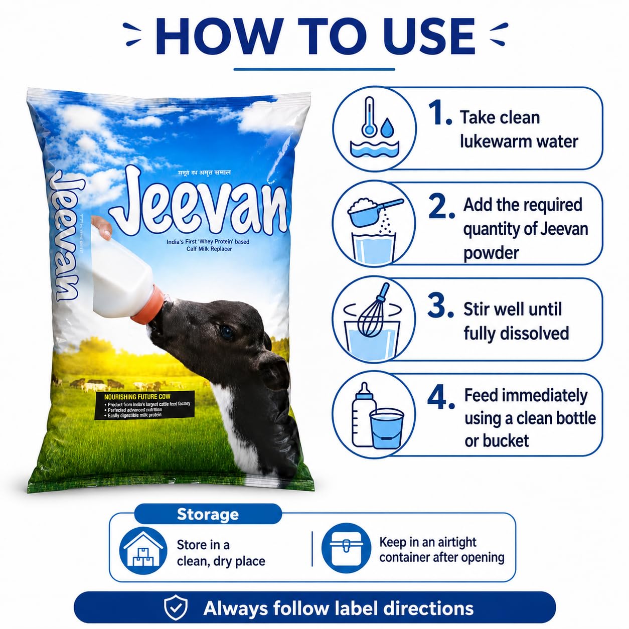 Jeevan Calf Milk Replacer - 5KG Powder -5