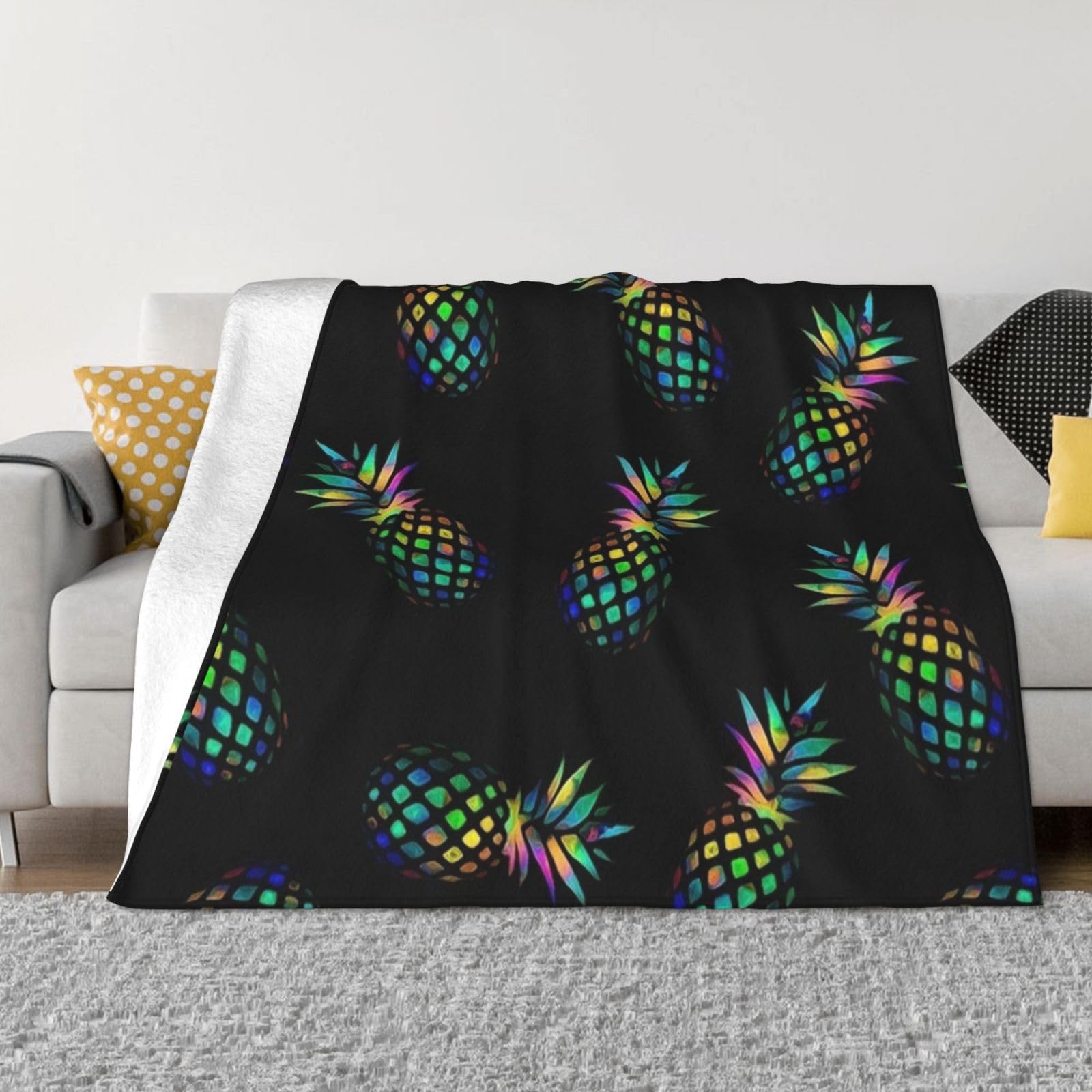 Couverture douce en flanelle ananas jeté de canapé et lit