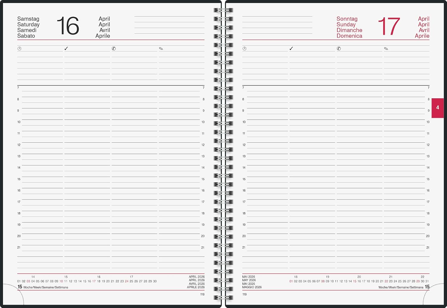 rido/idé Book Calendar Model Conform 2026 | A4, Plastic, Black