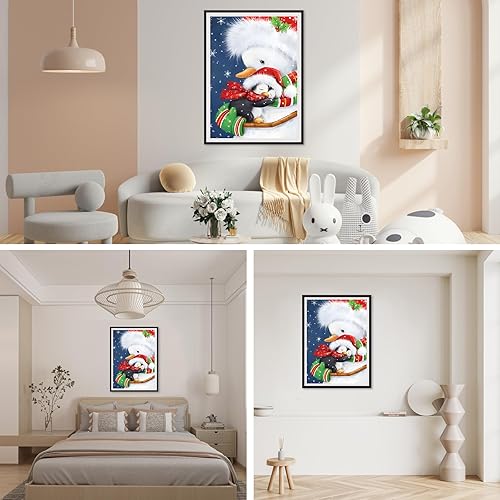 Miniatura 3 de SENQAO Kits de pintura de diamantes de Navidad para adultos, kits de arte de diamantes de pingüino de Navidad 5D, pingüino de invierno, arte de