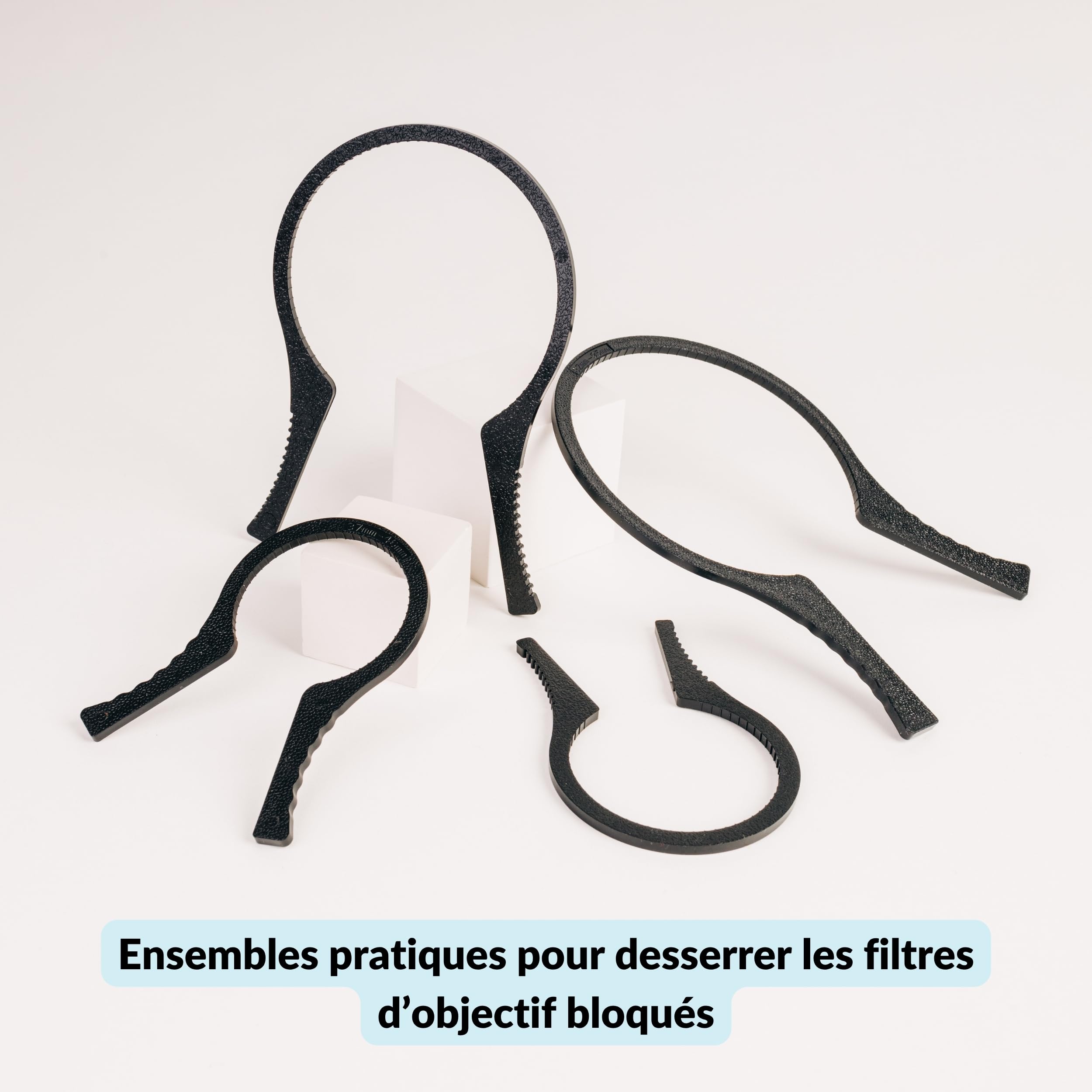 Lens-Aid Clé de Filtre Photo 2 pièces (Pince de Démontage) pour Filtres Ronds 62–95 mm – Outil Antidérapant ND, UV, CPL, Déblocage Facile sans Dommages, Léger et Compact