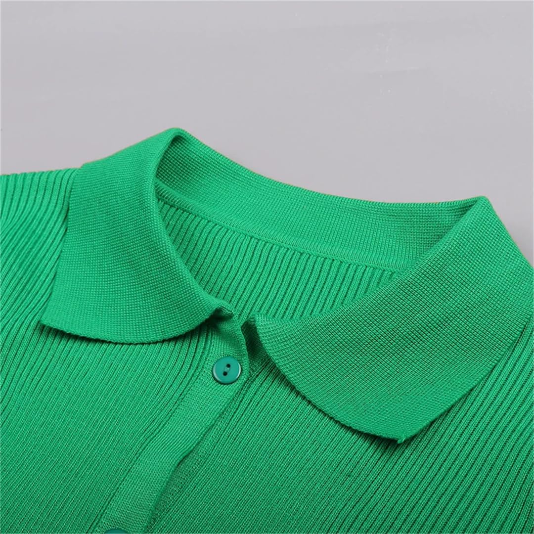 Vestido de invierno para mujer, de punto, ajustado, de manga larga, con botones, casual, para fiesta