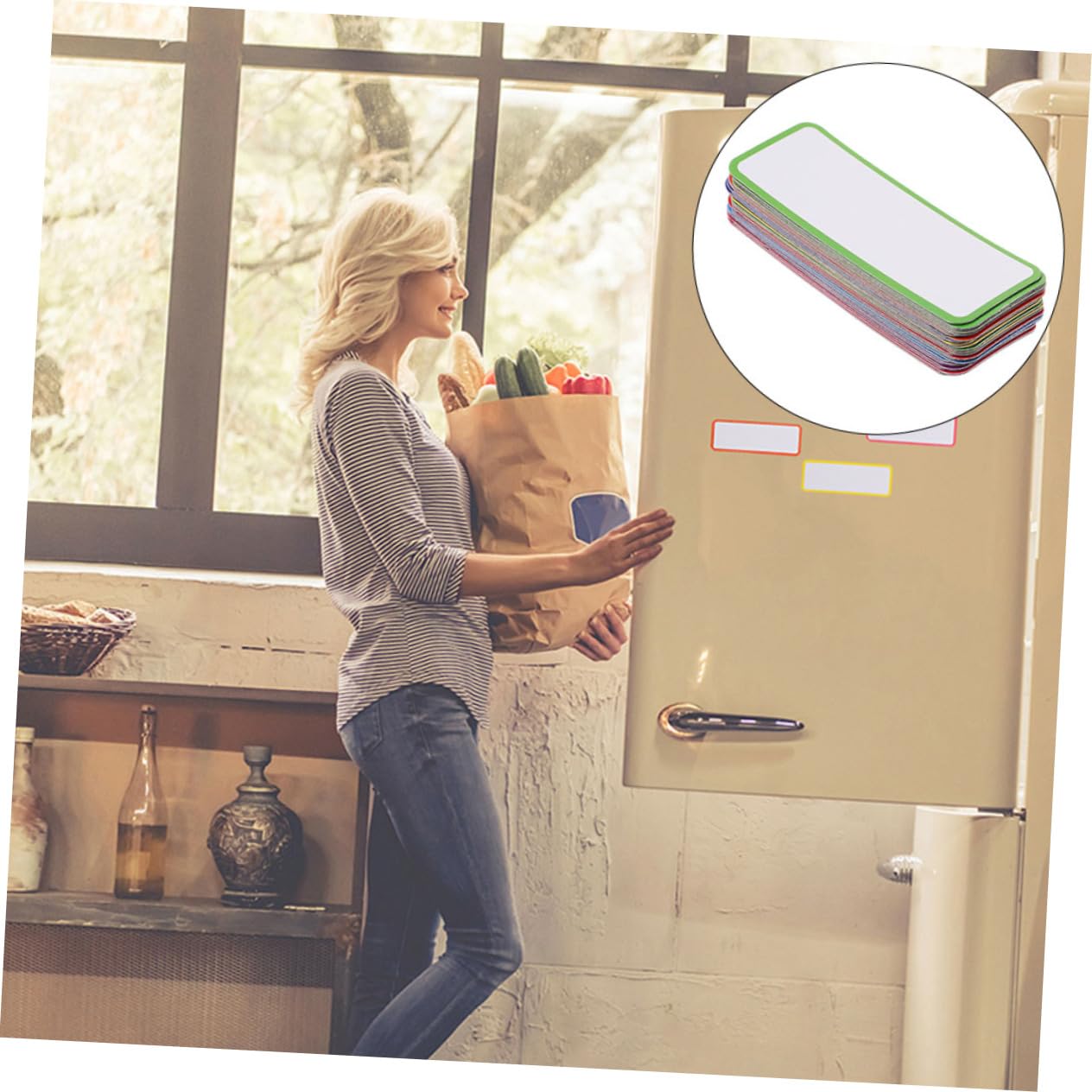 SHINEOFI 4 Sätze Magnetetiketten Kühlschrankmagnetstreifen Arbeitsmagnete Für Whiteboards Etiketten Für Whiteboards Trocken Abwischbare Etiketten Magnetetiketten Selbstklebende 54 Stück * 4