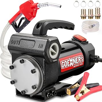 Premium 12V Diesel Fuel Transfer Pump Commercial Grade 15 GPM Kit with Auto Shut-Off Nozzle, Lab-Tested 1000 Hours, Self-Priming for Trucks, Boats, RVs & Farm Equipment