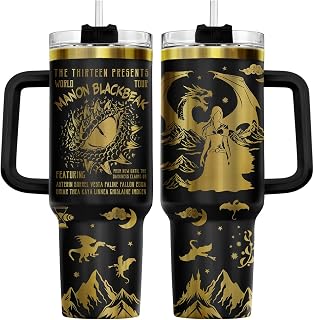 34HD Dragon Riders 40 oz Tumbler with Handle, Bookish Reader Gift