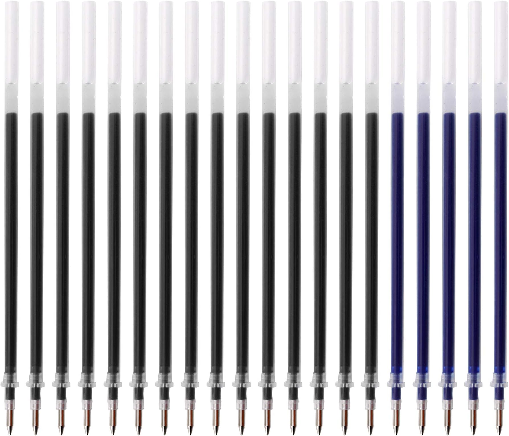 MiSiBao Gel Ink Rollerball Pens Refills Medium Point Pens Refill Work Pen Smooth Writing for Office, Pack of 20 (15 Black Ink and 5 Blue Ink)