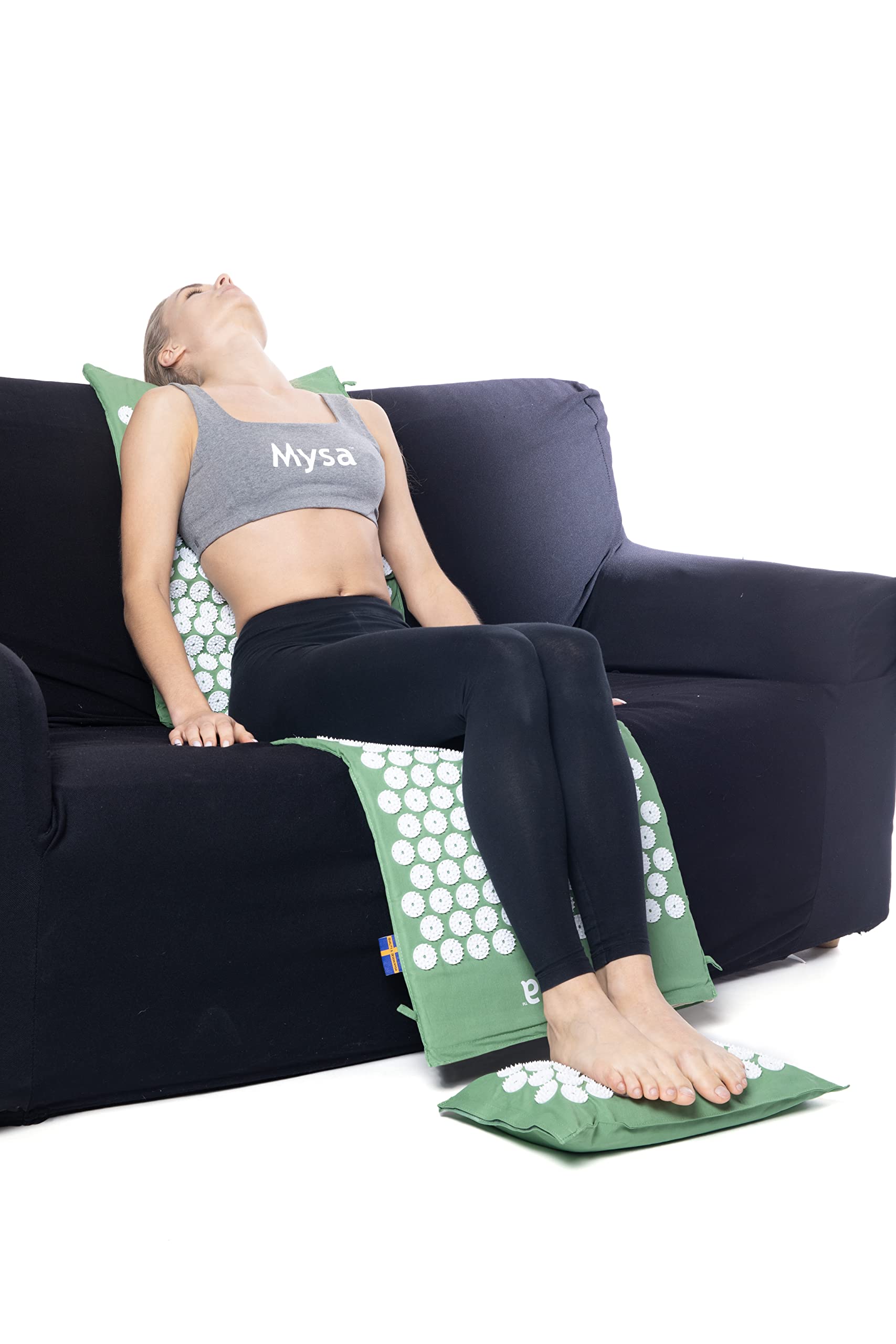 THERMO MYSA DUO XXL : Tapis d'acupression XXL plus coussin chauffant : 180 cm! pour grandes corpulences / l'ensemble du corps. L'authentique suédoise : la meilleure # 1 au monde ! +tutoriel et 4 sacs