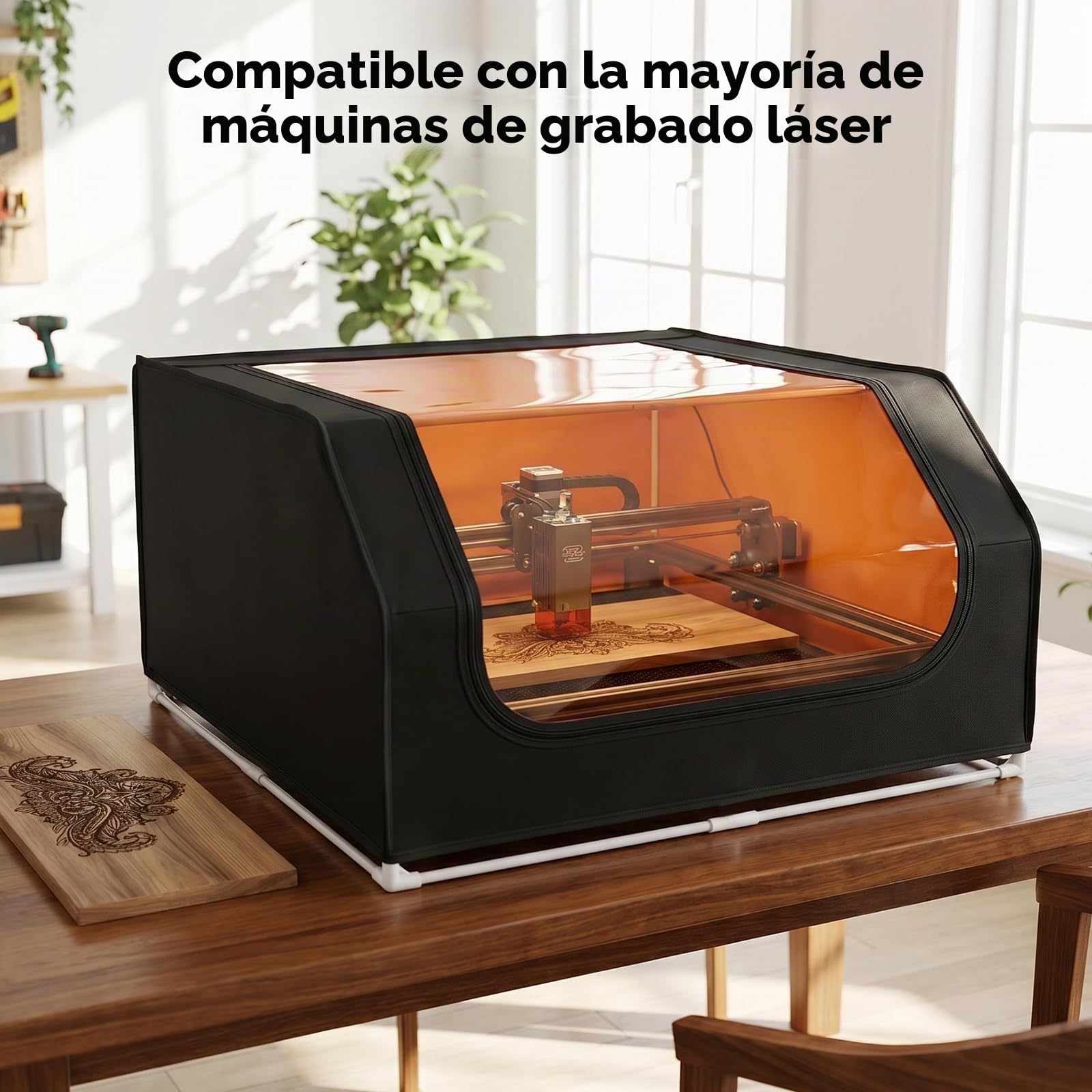 Carcasa Para Grabado Láser, Carcasa Para Impresora 3D Para Grabador De 720 X 700 X 400 Mm Plegable Con Extractor Y Conducto Para La Mayoría De Las Máquinas De Corte Láser