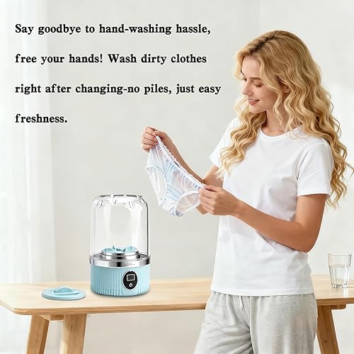 Miniatura 7 de Mini lavadora portátil  Lavadora mejorada 2025 para ropa interior, brasier, calcetines  Taza de lavandería inalámbrica recargable  Lavadoras de
