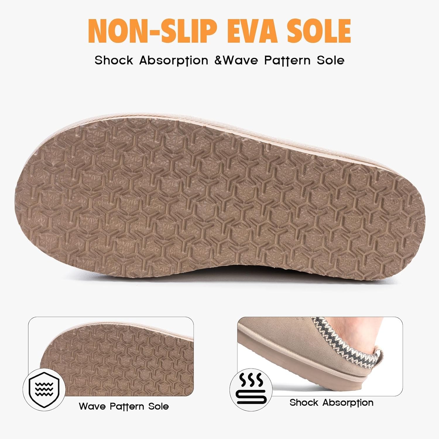 FITORY Women's Suede Slipper, Flat Slip On House Shoes with Faux Fur Lining Indoor Outdoor Short Mini Boots - Image 5