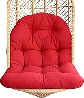 Vista 11 de BOSSIMA Cojines para silla colgante de patio al aire libre, 46.6 x 33.9 pulgadas, relleno de poliéster, para silla de columpio, color negro