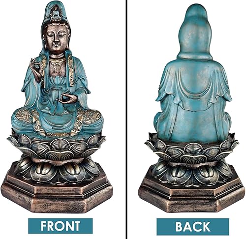 Miniatura 2 de Estatuas de Buda para el hogar. Estatua de Kuan Yin de 13 pulgadas, estatua de Buda Guanyin (estatua de Guan yin  Padmapani en loto). Coleccionables