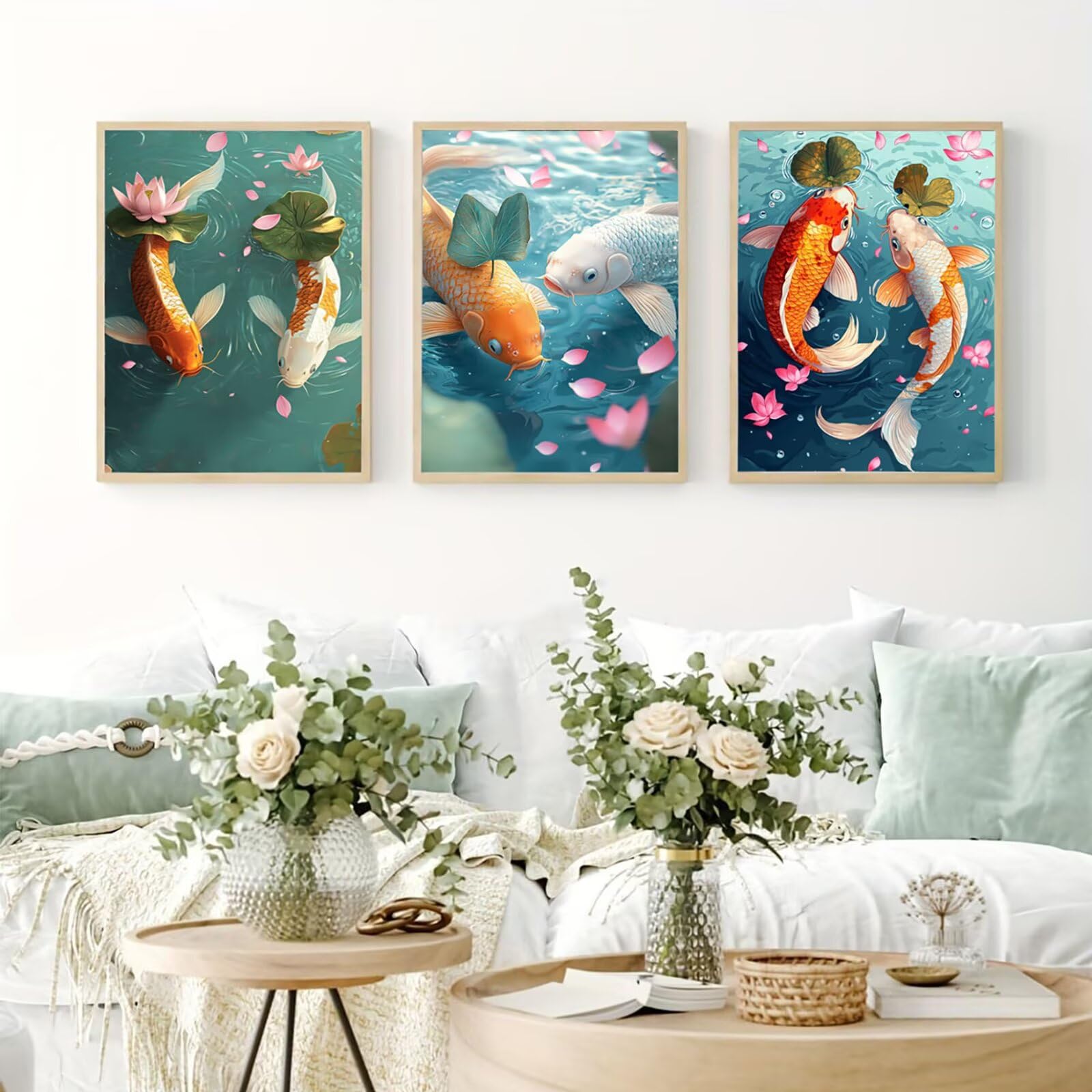 Cnyaunfi 3 Pezzi Animali Pittura Diamante Fai-Da-Te 5D Blu Diamond Painting Kit Completo per Hobby Creativi Adulti, Pittura Diamante Artigianale Per La Decorazione Della Parete Di Casa 70x90cm YF-3559