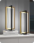 EDISHINE LED Table Lamp, 3 Color Temperatures Bedside Lamp (3000K 4500K 6000K), MAX 750LM Touch Dimmable Nightstand Lamp for Living Room Bedroom, Angle Adjustable, Dual-Frame Rectangle, 2 Pack