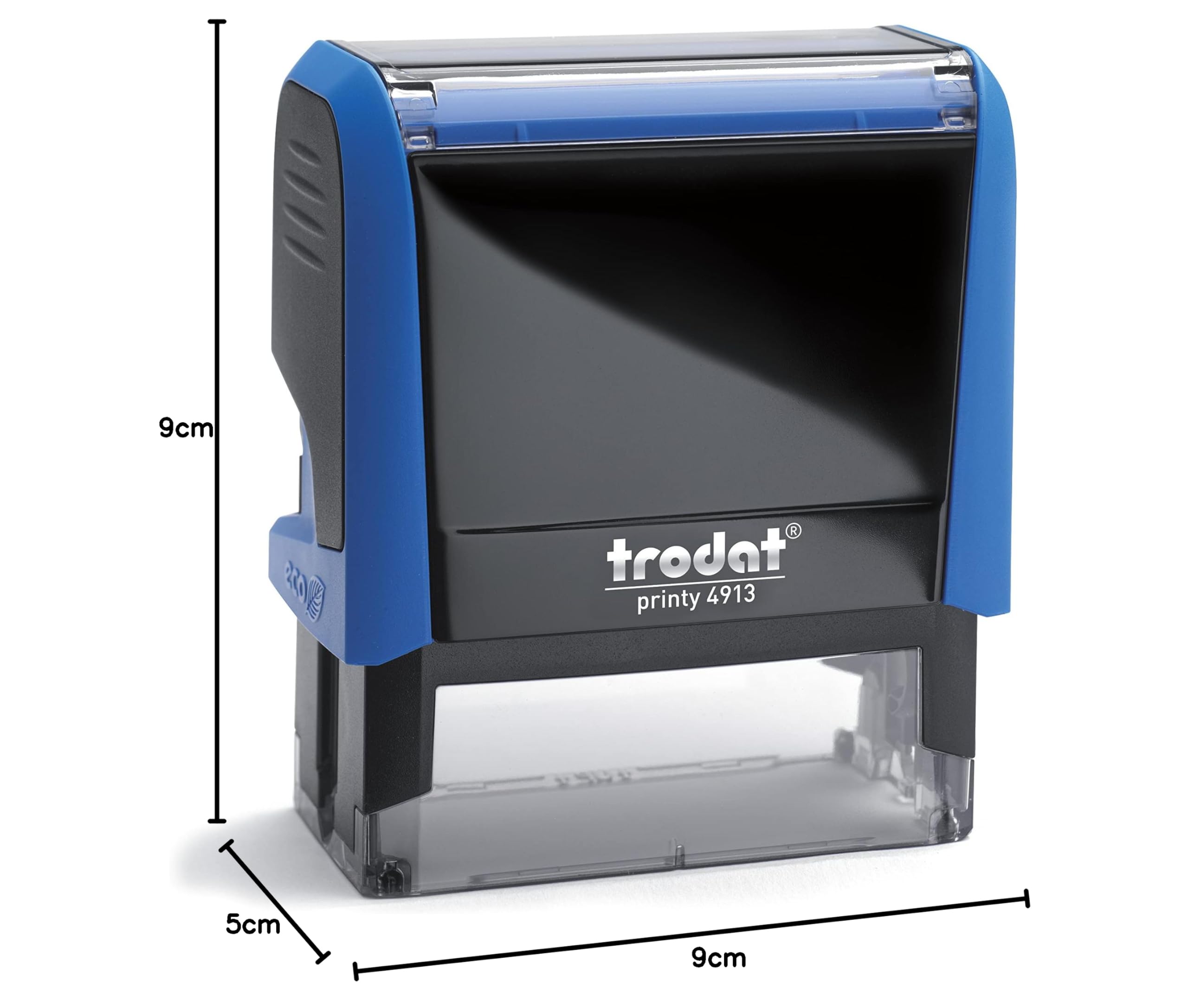 Trodat Printy Line 4913 (Bleu, Large 57x21 mm) Tampon encreur professionnel personnalisé, auto-encreur, tampon d'entreprise, tampon d'adresse
