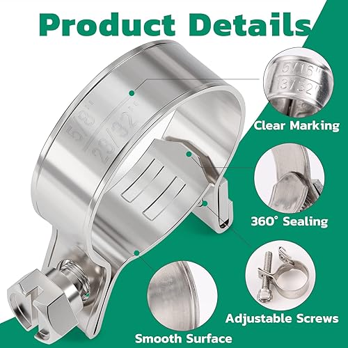 ZBGUN Pack-60 Car Hose Clamps, Stainless Steel Fuel Line Clamps, Adjustable Fixing