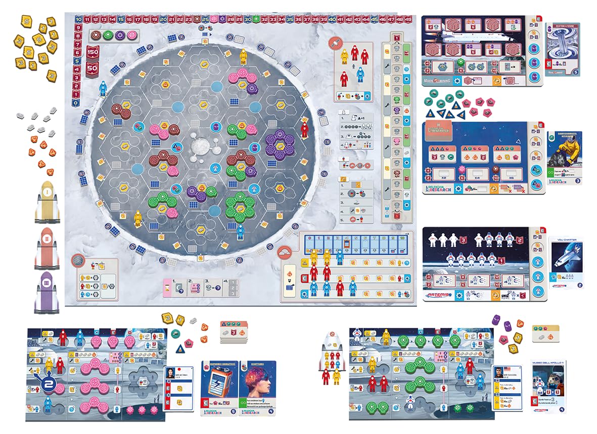 Shackleton Base: Viaje a la Luna - Juego de Mesa de Estrategia - Expande tu Agencia Espacial en la Luna - 1-4 Jugadores - 14+ Años - 60-120 Minutos