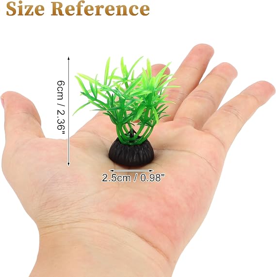 Plastic Aquarium Plants, Small Aquarium Plastic Plants, Artificial Plastic Aquatic Plants, Fish Tank Plants Accessories for Aquarium Decorations, Green