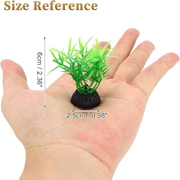 Plastic Aquarium Plants, Small Aquarium Plastic Plants, Artificial Plastic Aquatic Plants, Fish Tank Plants Accessories for Aquarium Decorations, Green