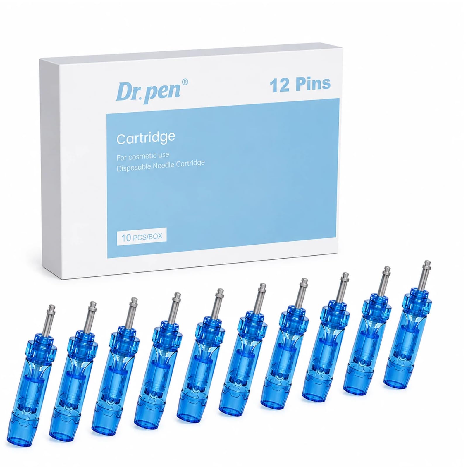 Dr.Pen 10 Cartucce 12 Pin Compatibili con Dr.Pen A8S/M8S/A11/A9, Confezione Singola Sigillata, Accessori di Ricambio