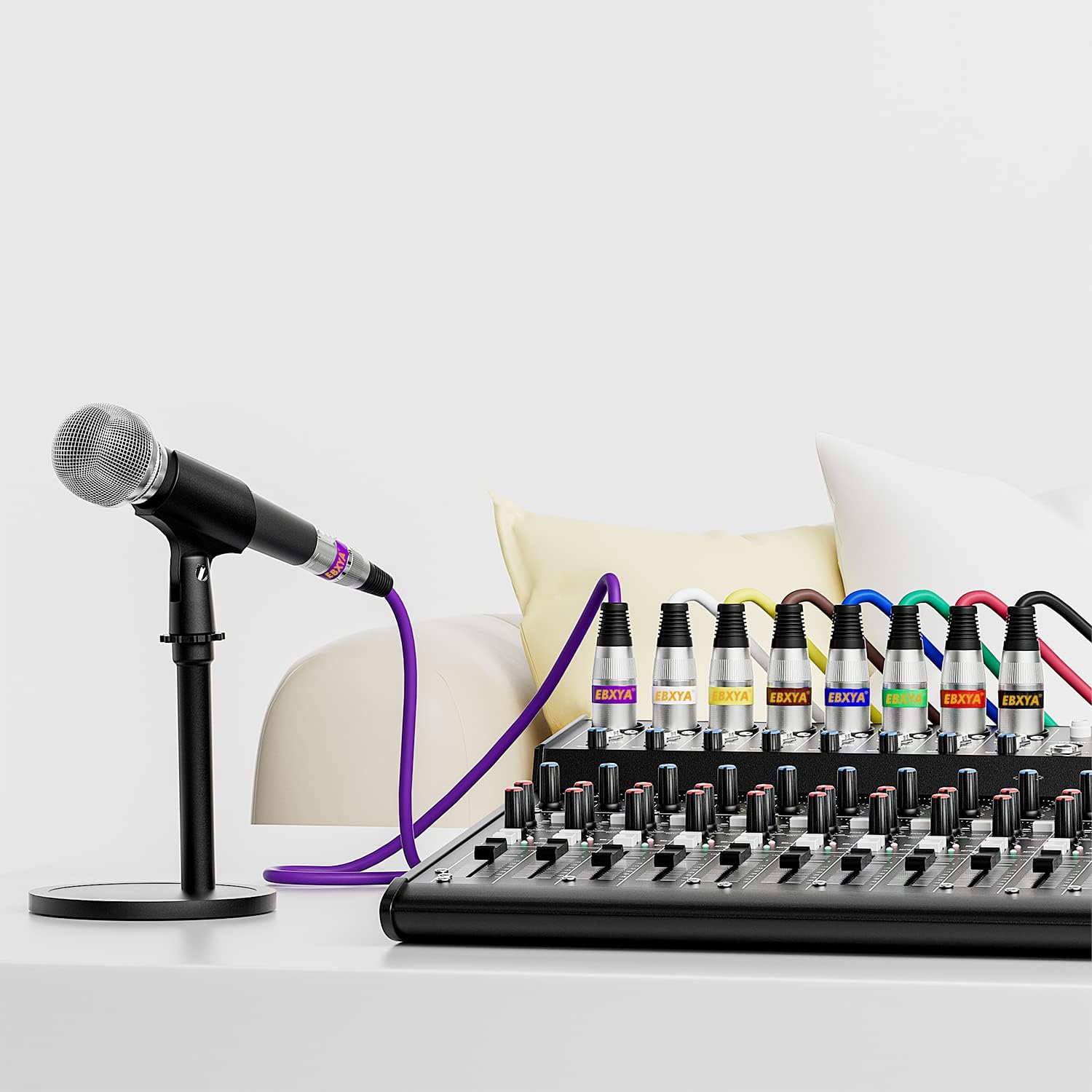 EBXYA XLR Cable 25 ft 10 Pack 3 Pins Balanced XLR Microphone Cable Male to Female Suitable for Audio Mixer, Speaker Systems, Radio Station