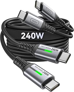 INIU USB C Cable 3ft, 2-Pack 240W Fast Charging Cord Type C, Braided USBC to USB-C Charger Cable for iPhone 17 16 15 Pro Max Samsung S25 S24 Ultra MacBook iPad Air Steam Deck Switch etc.