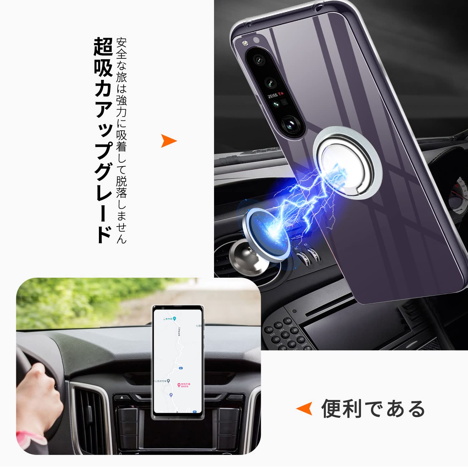 Amazon.co.jp: For Xperia 1 IV ケース クリア リング付き TPU 