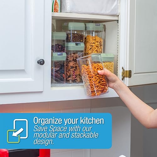 Miniatura 6 de Alphx Innovations Juego de 7 recipientes herméticos para almacenamiento de alimentos, contenedores organizadores de despensa, contenedores de