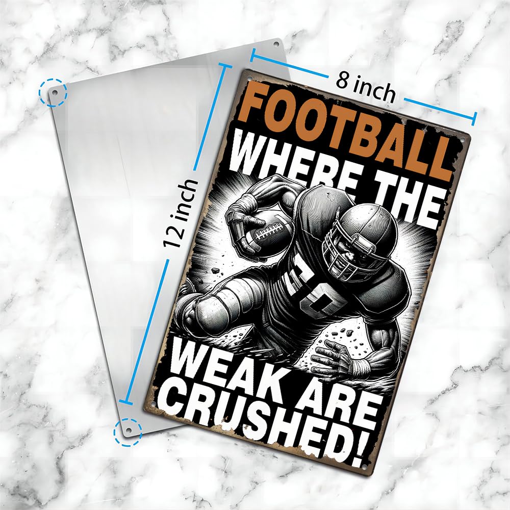EMOHAT Metal Tin Sign Vintage Football Decor Wall Sports