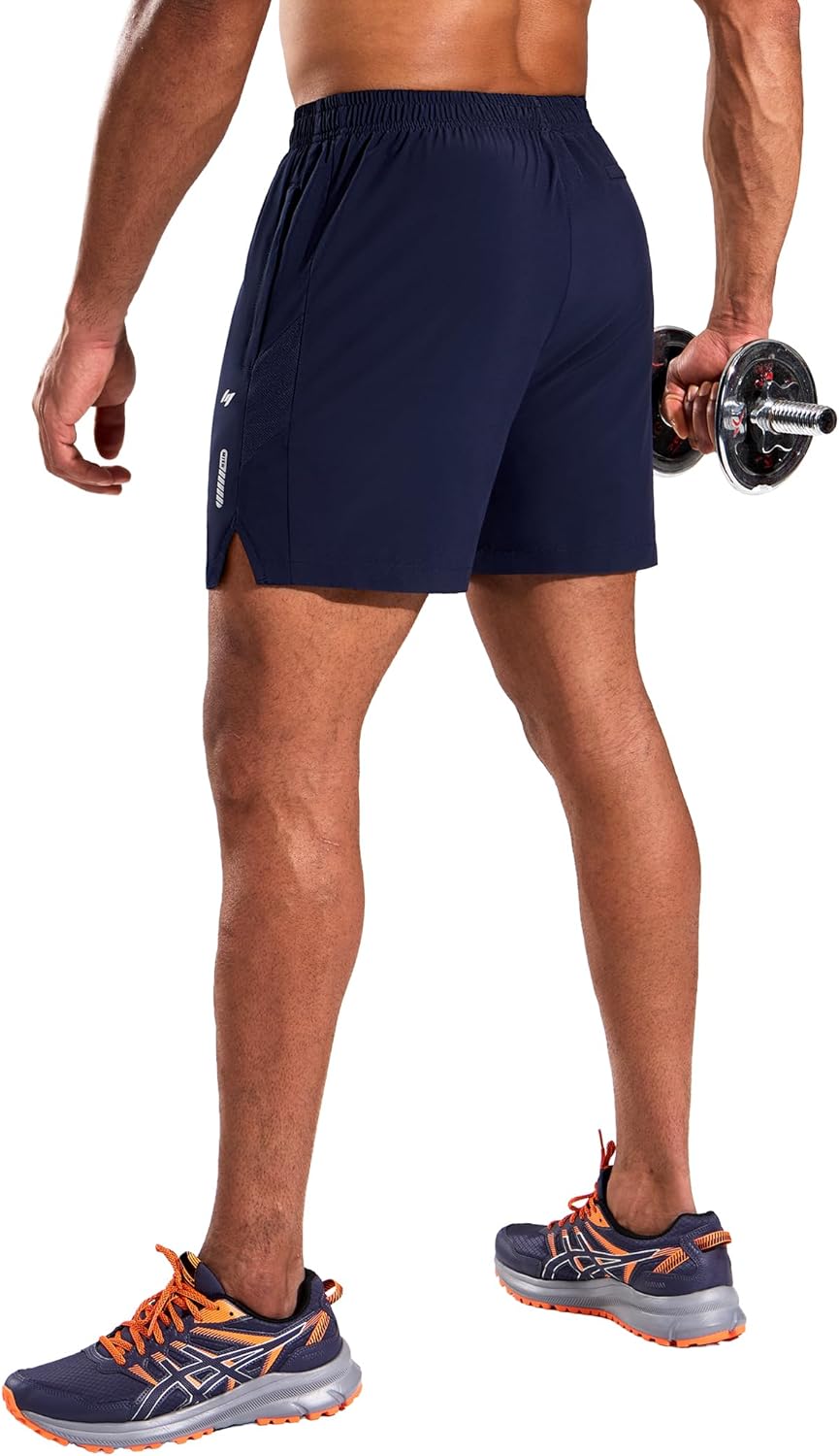 MIER Men's 5 Inch Inseam Running Shorts with Zipper Pockets Quick Dry Athletic Gym Workout No Liner Shorts, Lightweight - Image 6