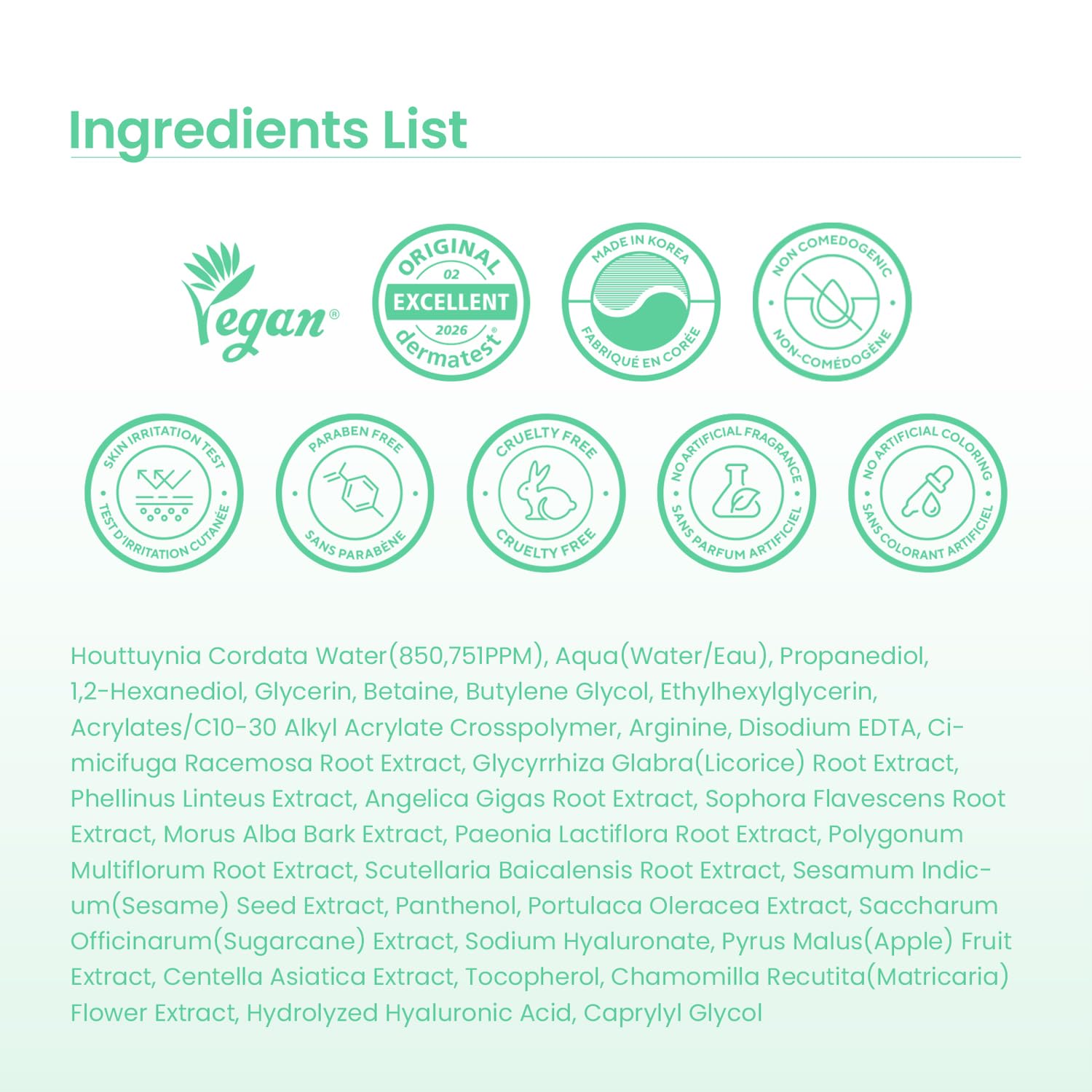 caraseoul Heartleaf 85 Tonik Kojący do Twarzy | 85% Ekstraktu z Heartleaf, Nawilżający Koreański Tonik, Ekstrakt Jeju Houttuynia Cordata, dla Skóry Wrażliwej