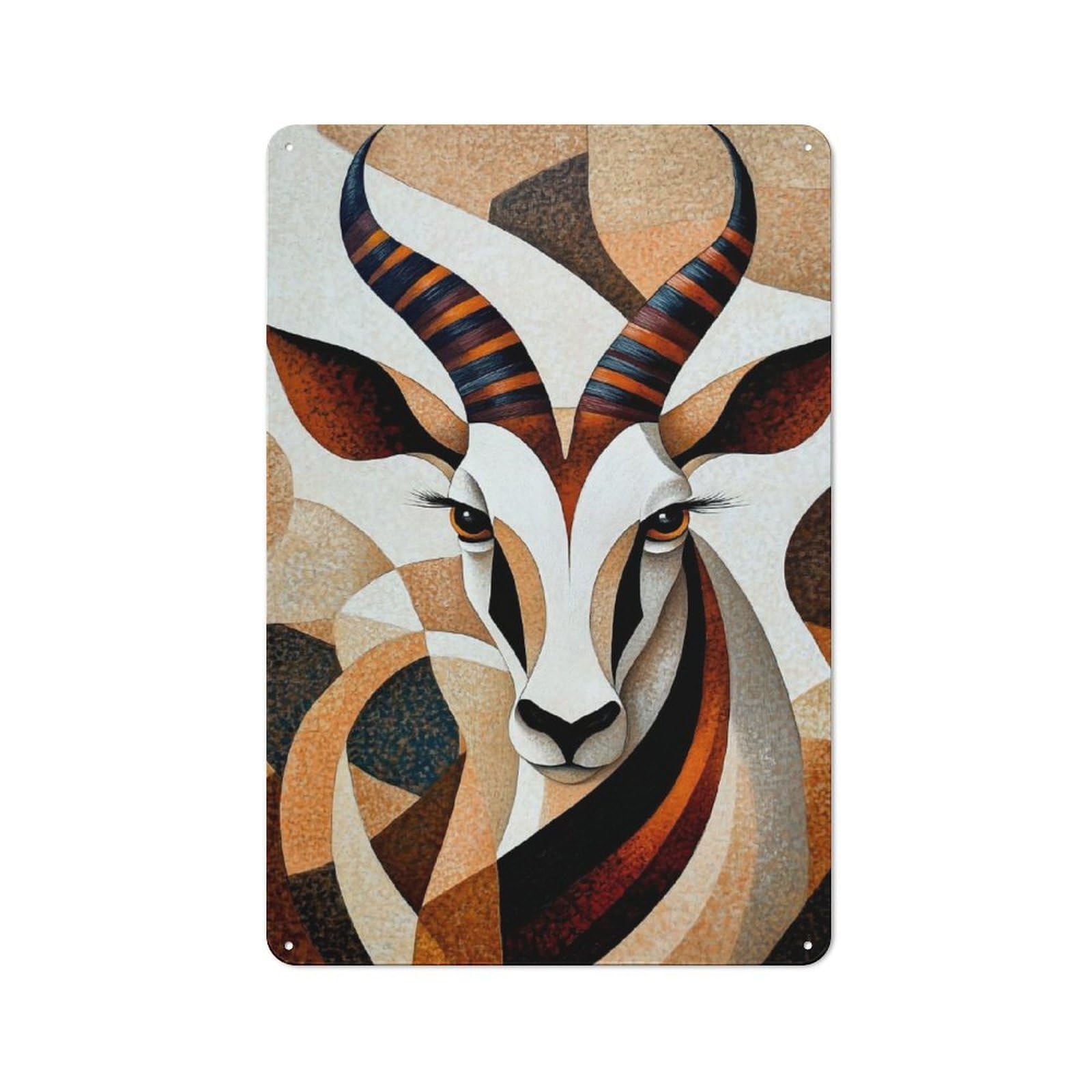 Junmoney African Antelope For Home Office Or Studio, Retro Metal Wall Sign 30X20cm, For Vintage Wall Decor Fans, For Metal Sign Collectors