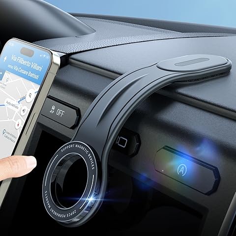 eSamcore for MagSafe Car Mount Detachable, Bendable Aluminum Arm Magnetic Phone Holder for Car【20 Strong Magnets】 Cell Phone Mount for Car Dash Fit iPhone 17 16 15 14 Pro Max Mini Mag Safe Accessories