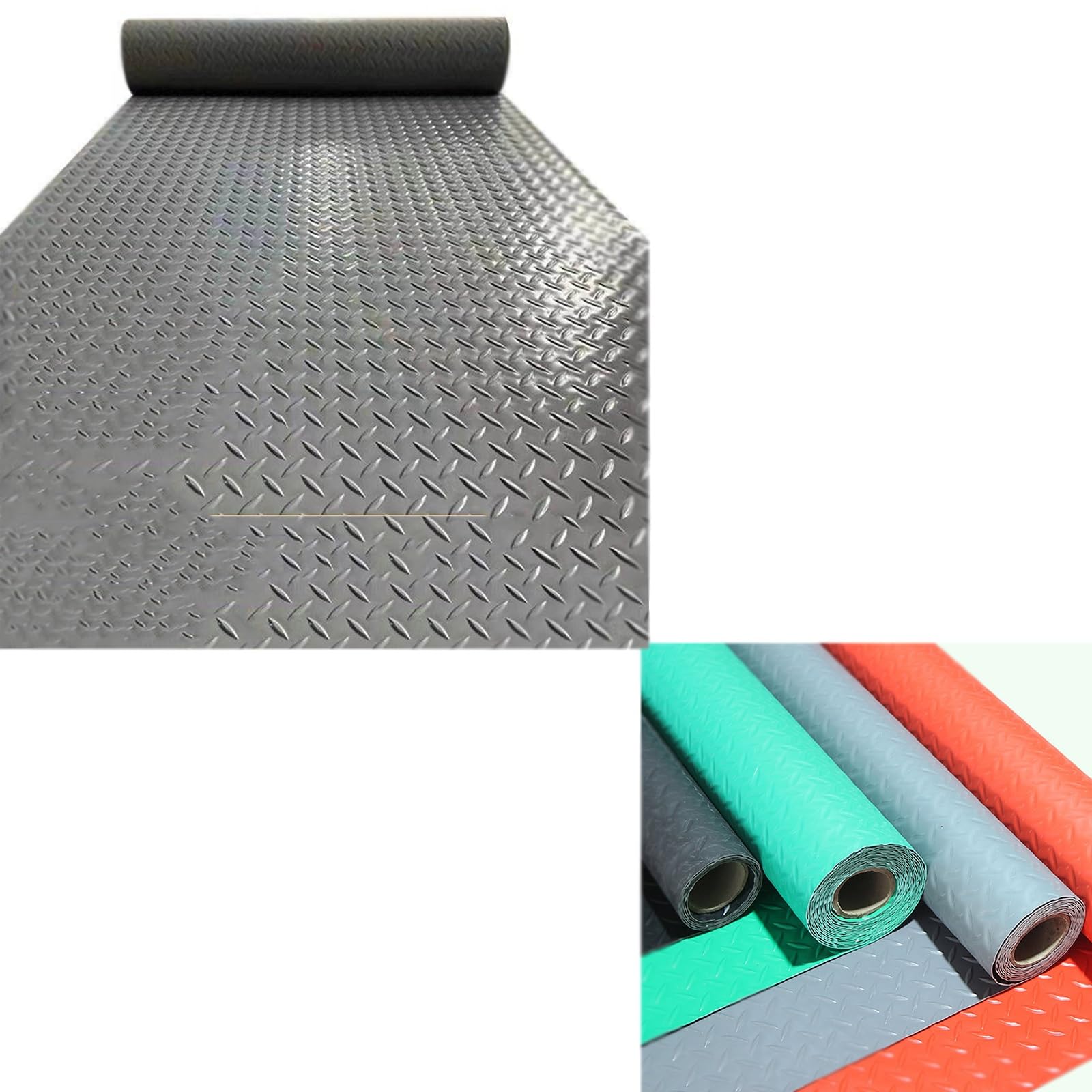 Tapis de sol en PVC épais gris de 1,2x1m pour remorque et garage