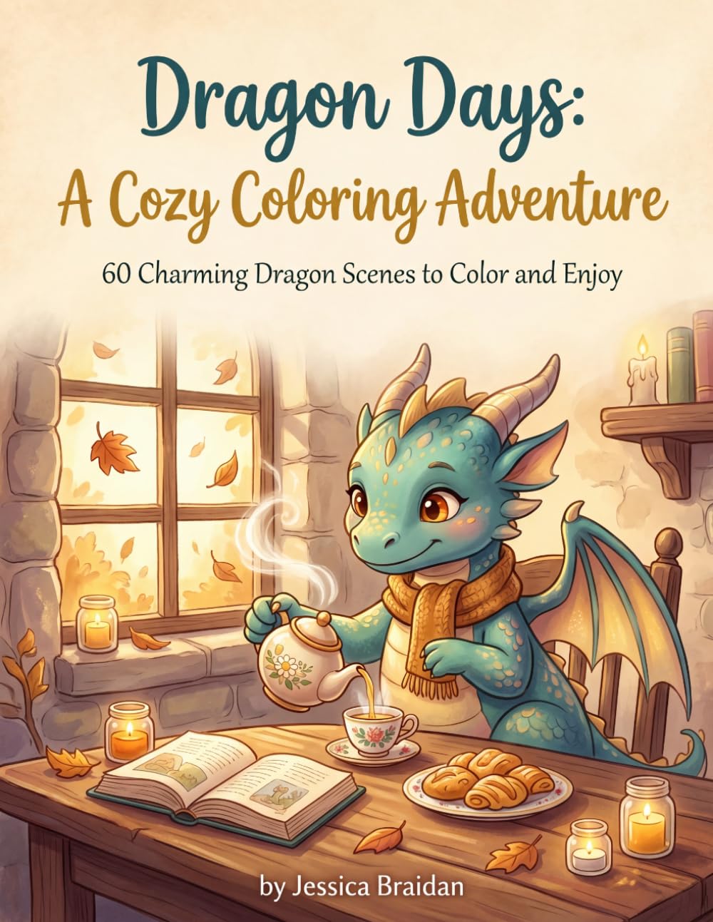 Dragon Days: A Cozy Coloring Adventure: 60 Charming Dragon Scenes to Color and Enjoy
